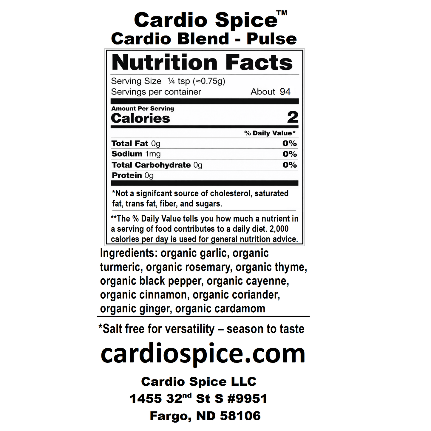 Cardio Blend - Pulse (best seller) *Free Shipping!